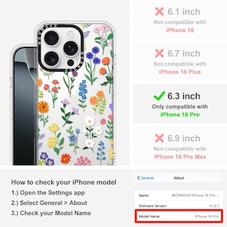 Foto 2 | Funda De Teléfono Mosnovo Para Iphone 16 Pro Buffertech Clear Tpu - Venta Internacional.