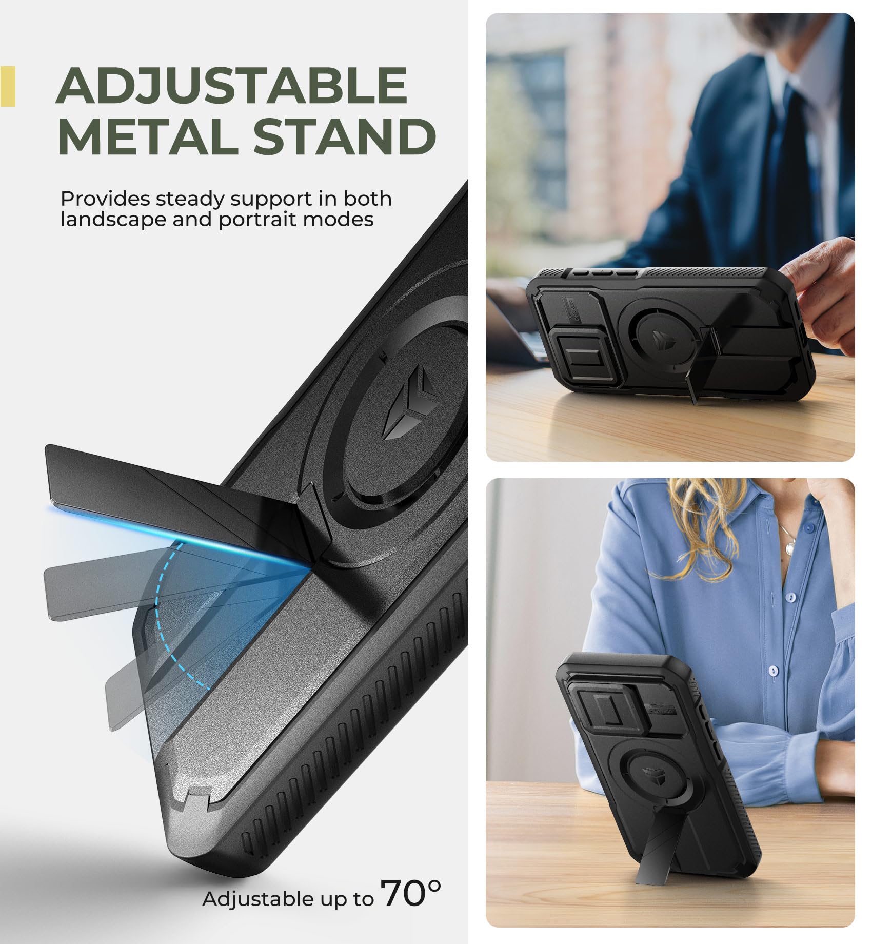 Foto 6 pulgar | Funda Dexnor Para Iphone 15 Pro Con Cámara Deslizante Negra - Venta Internacional.