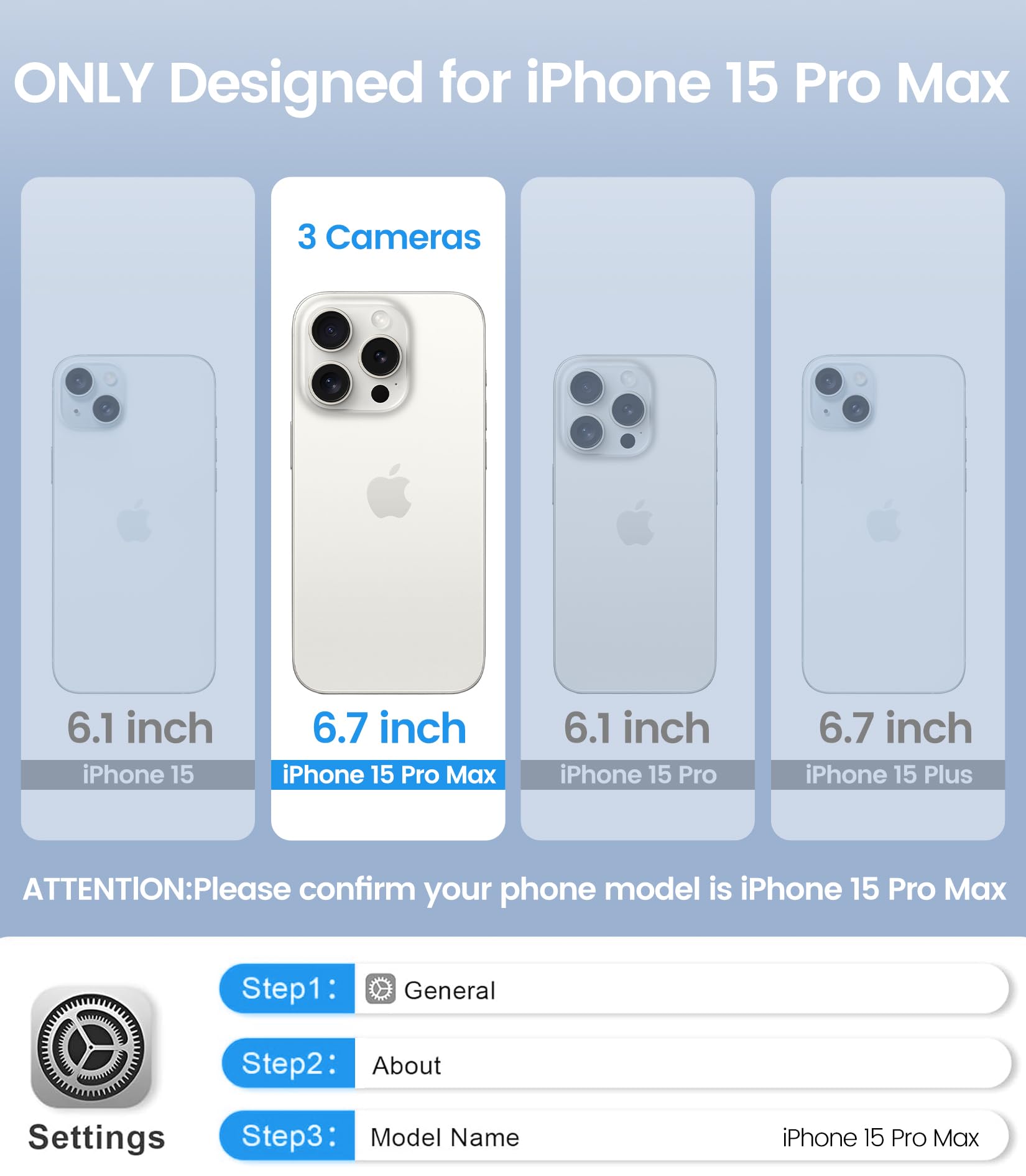 Foto 3 pulgar | Funda De Teléfono Temdan Magnética Impermeable Para Iphone 15 Pro Max - Venta Internacional.