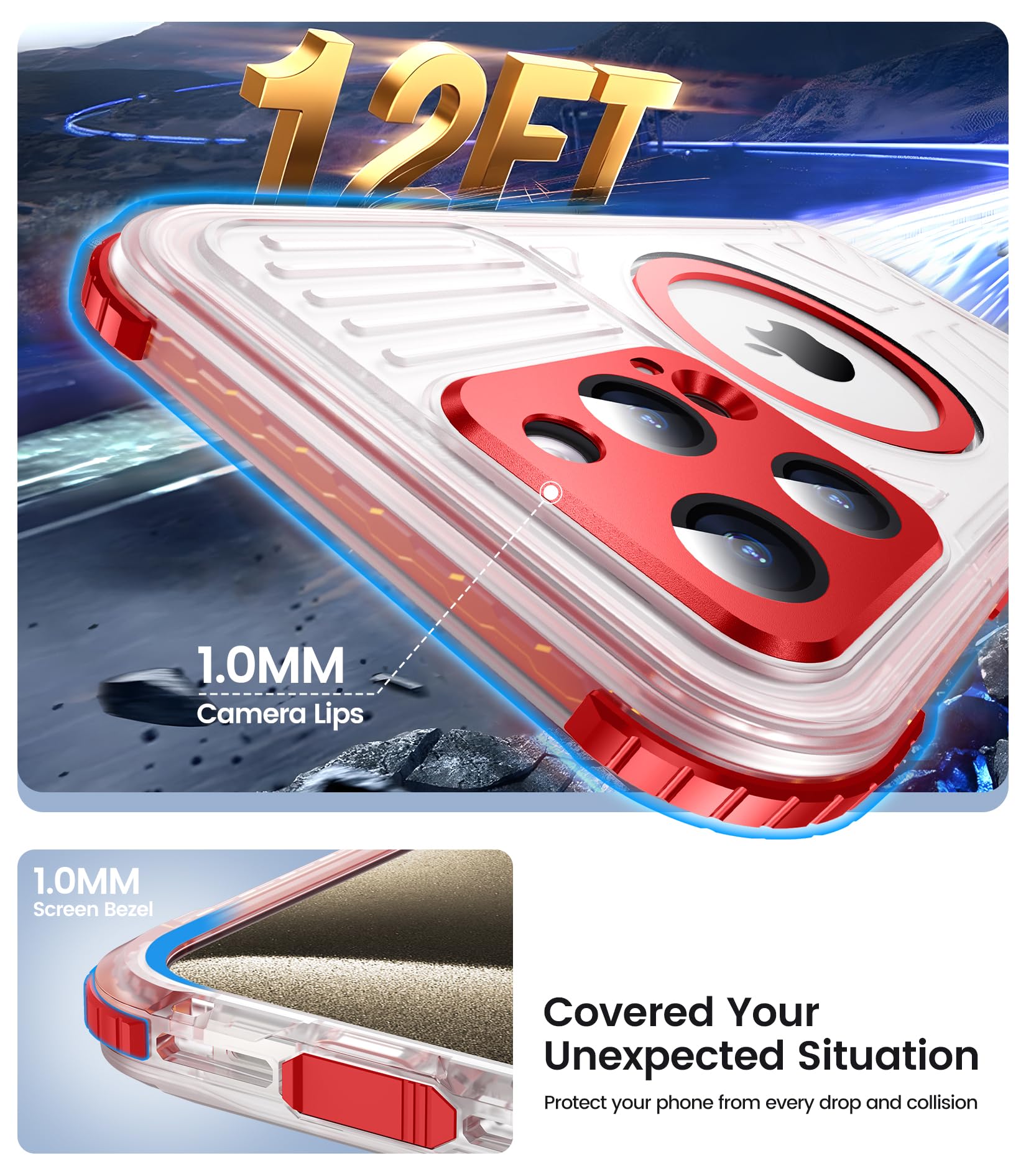 Foto 4 pulgar | Funda De Teléfono Temdan Magnética Impermeable Para Iphone 15 Pro Max - Venta Internacional.