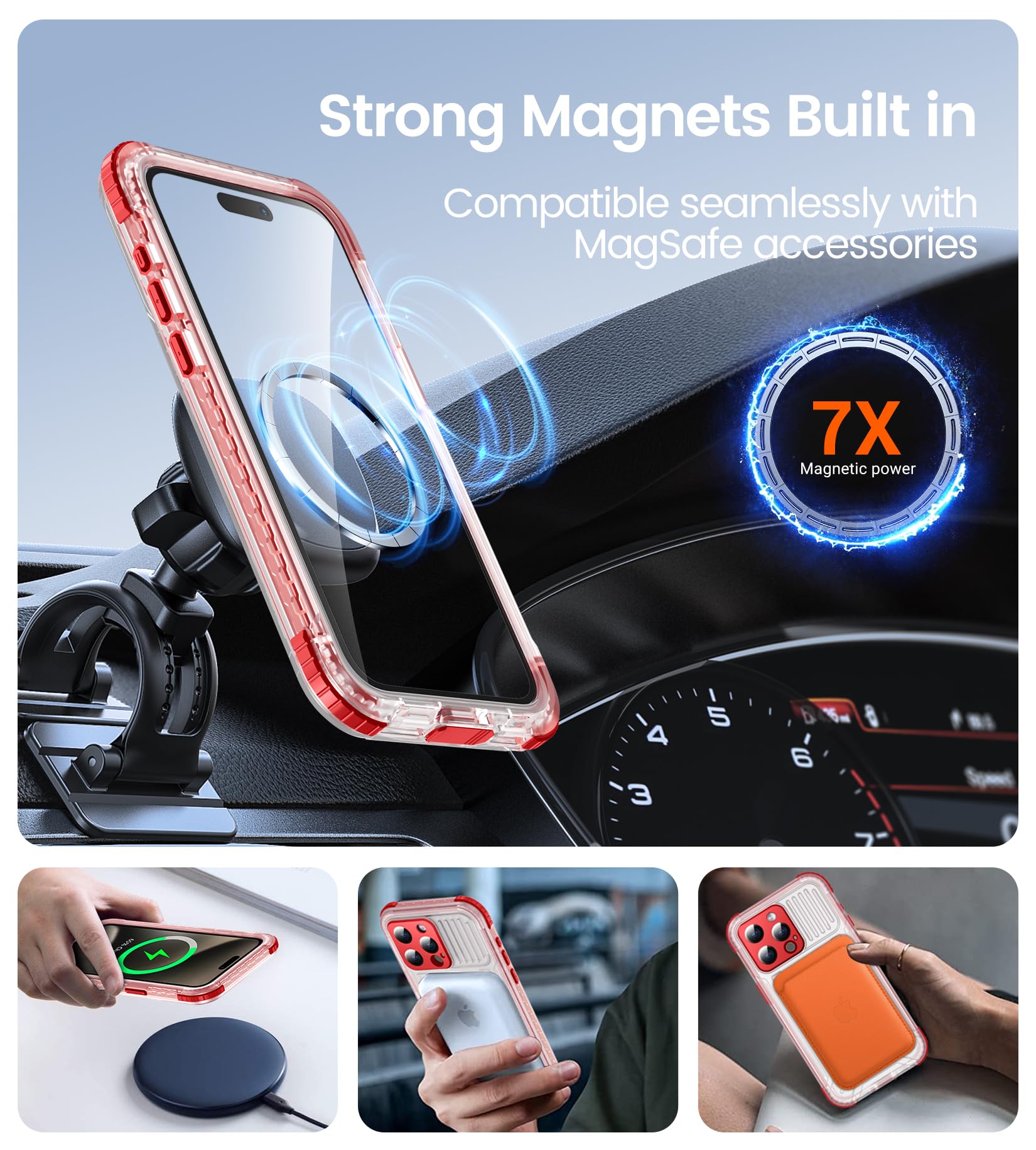Foto 6 pulgar | Funda De Teléfono Temdan Magnética Impermeable Para Iphone 15 Pro Max - Venta Internacional.