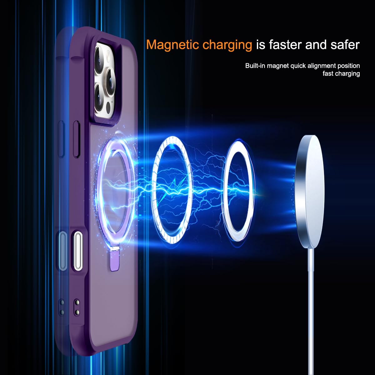 Foto 4 pulgar | Funda De Teléfono Sky-lmw Compatible Con Iphone 16 Pro Max, Color Morado - Venta Internacional.