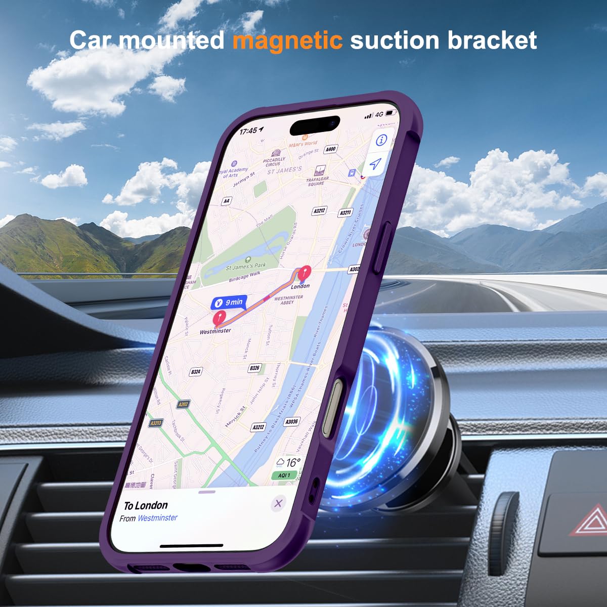 Foto 5 pulgar | Funda De Teléfono Sky-lmw Compatible Con Iphone 16 Pro Max, Color Morado - Venta Internacional.