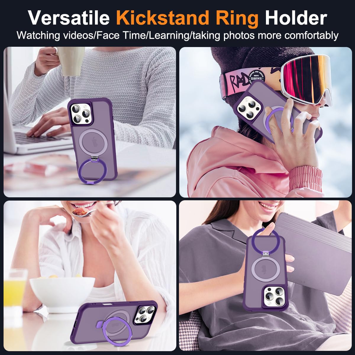 Foto 5 | Funda De Teléfono Sky-lmw Compatible Con Iphone 16 Pro Max, Color Morado - Venta Internacional.