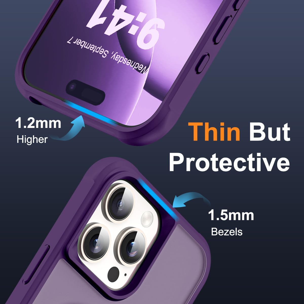 Foto 7 pulgar | Funda De Teléfono Sky-lmw Compatible Con Iphone 16 Pro Max, Color Morado - Venta Internacional.
