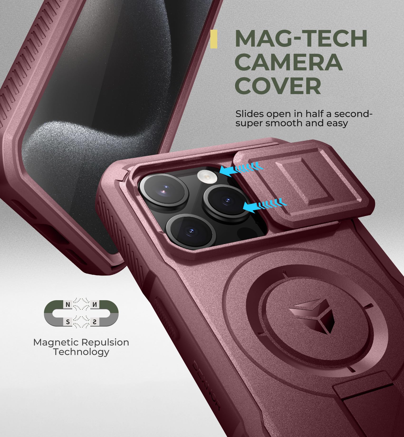 Foto 5 pulgar | Funda De Teléfono Dexnor Para Iphone 15 Pro Con Soporte Y Funda - Venta Internacional.
