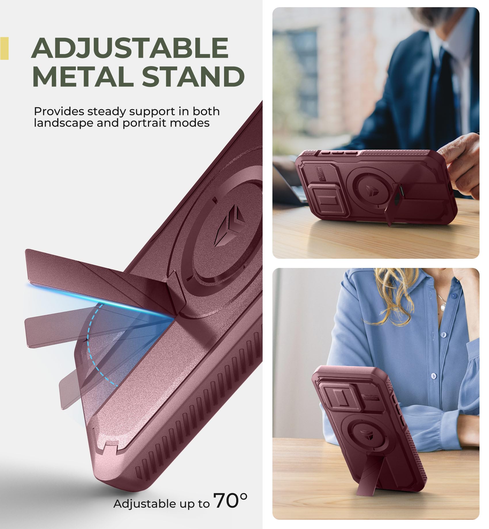 Foto 6 pulgar | Funda De Teléfono Dexnor Para Iphone 15 Pro Con Soporte Y Funda - Venta Internacional.