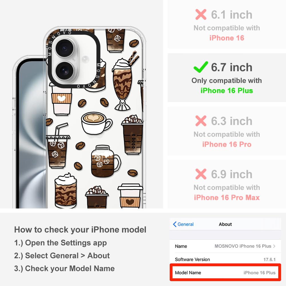 Foto 3 pulgar | Funda De Teléfono Mosnovo Para Iphone 16 Plus Coffee Buffertech - Venta Internacional.