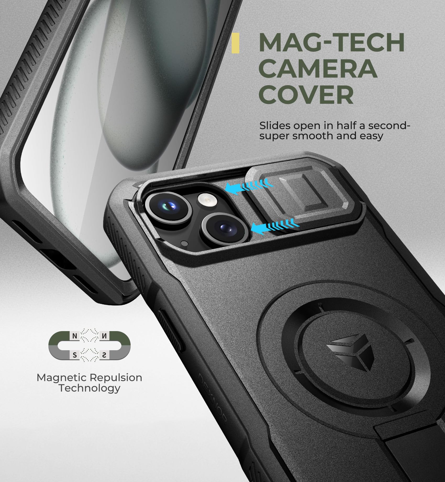 Foto 5 pulgar | Funda Dexnor Para Iphone 15 Plus/14 Plus Con Funda De Cámara Deslizante - Venta Internacional.