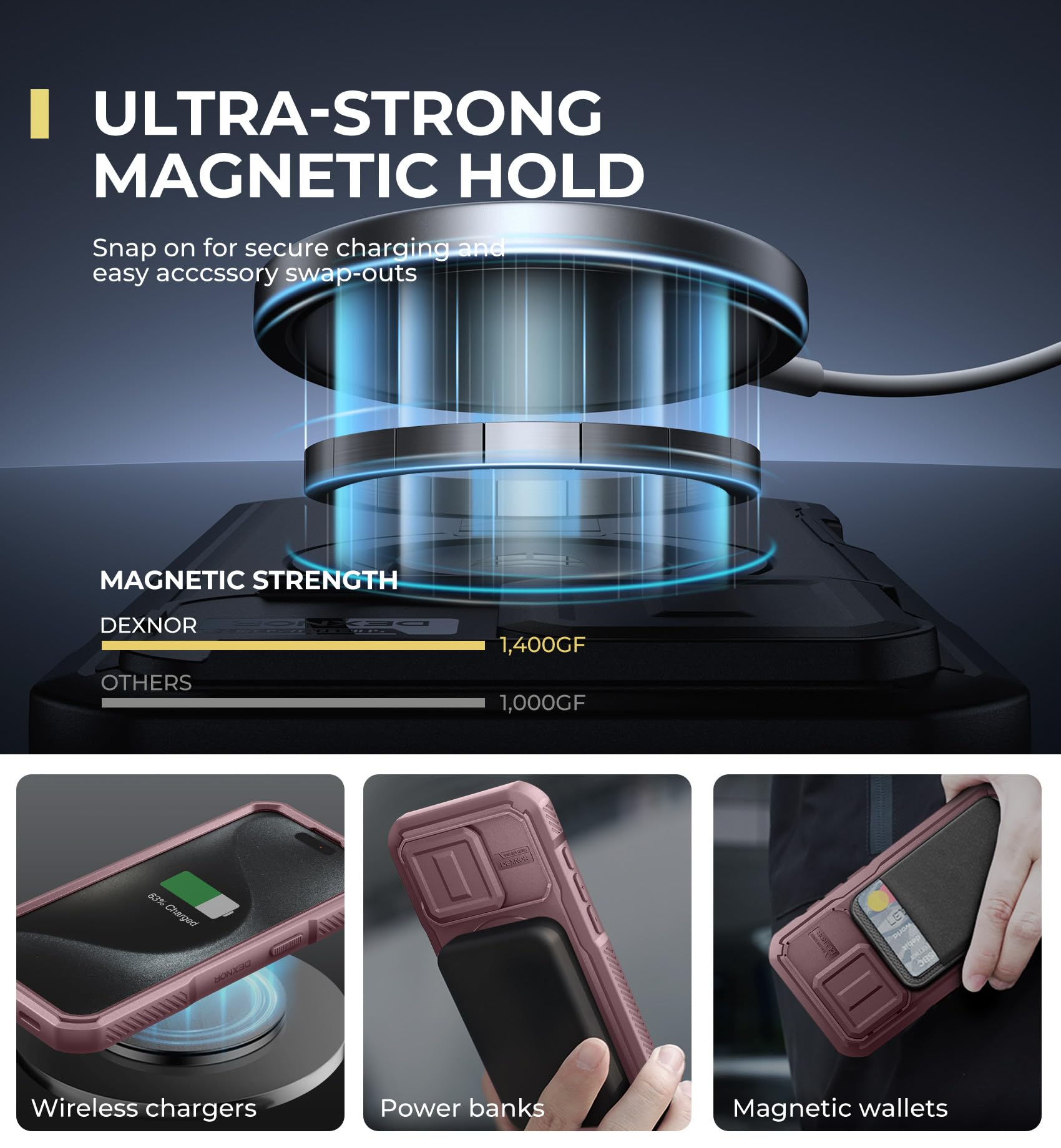 Foto 4 pulgar | Funda De Teléfono Dexnor Para Iphone 15 Pro Con Soporte Y Funda - Venta Internacional.