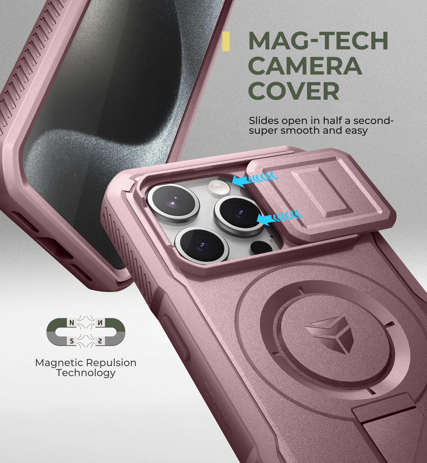 Foto 5 pulgar | Funda De Teléfono Dexnor Para Iphone 15 Pro Con Soporte Y Funda - Venta Internacional.