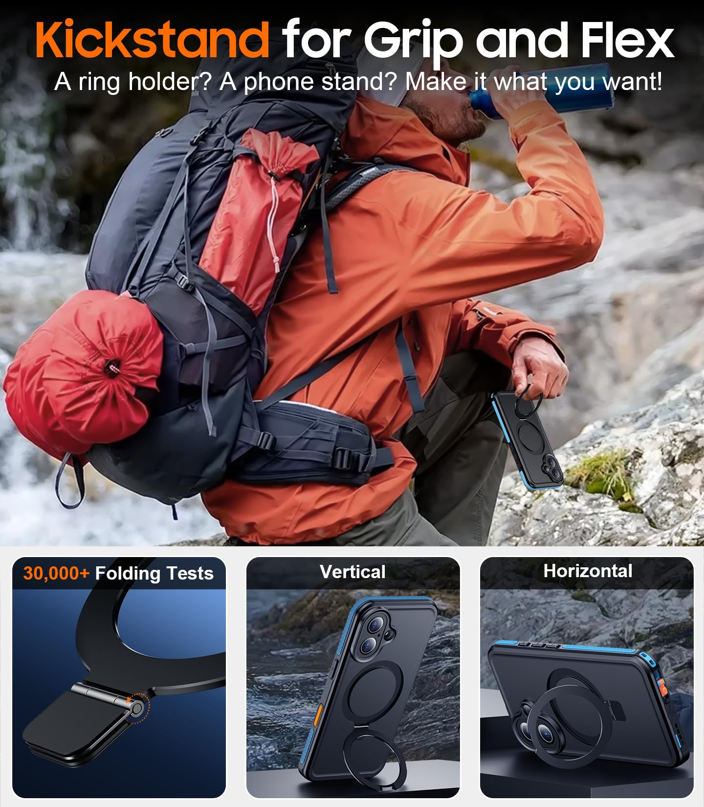 Foto 8 pulgar | Funda De Teléfono Temdan Magnética Impermeable Para Iphone 16 De 6.1 Pulgadas, Azul - Venta Internacional.