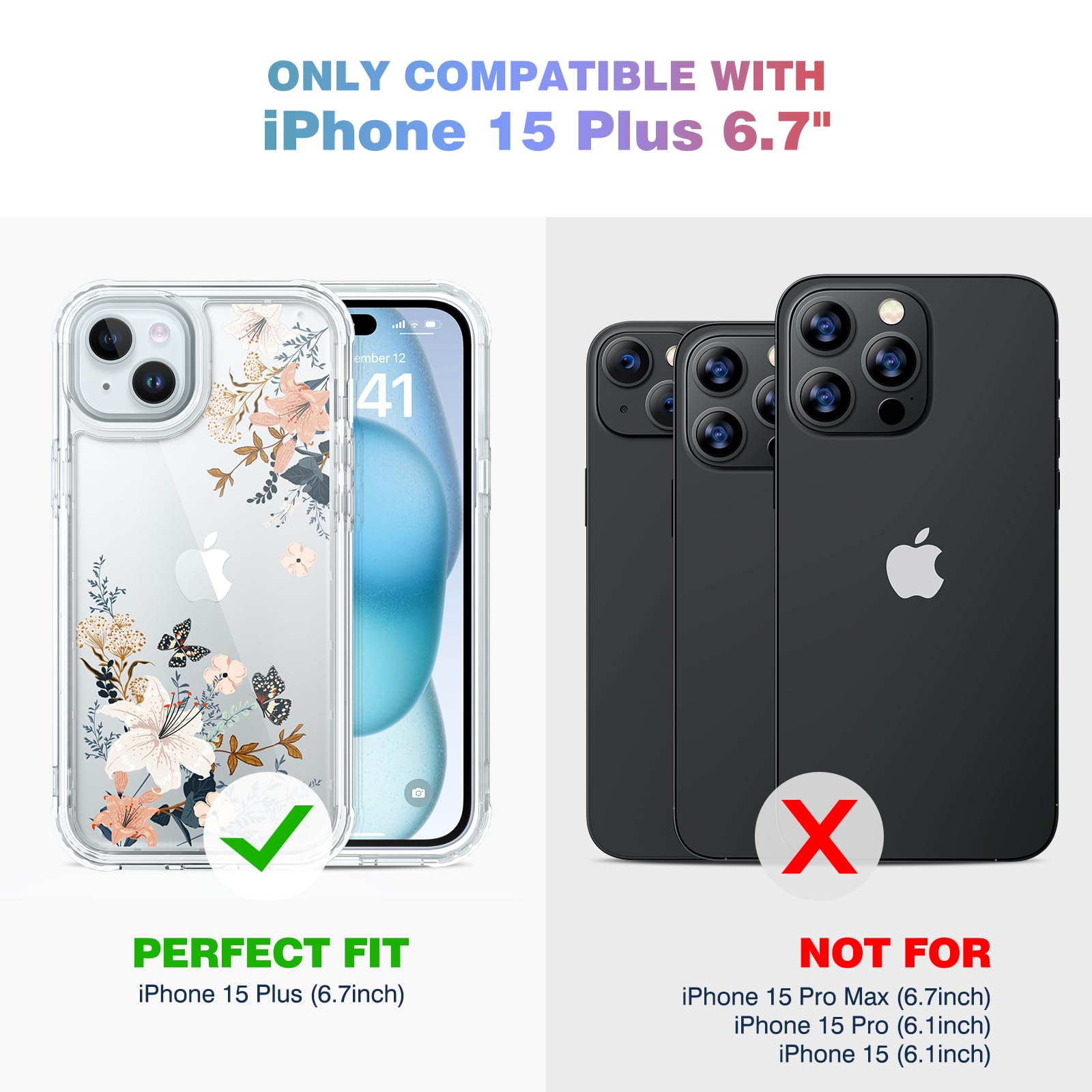 Foto 5 pulgar | Funda Para Teléfono Diaclara Diseñada Para Iphone 15 Plus, Transparente - Venta Internacional.