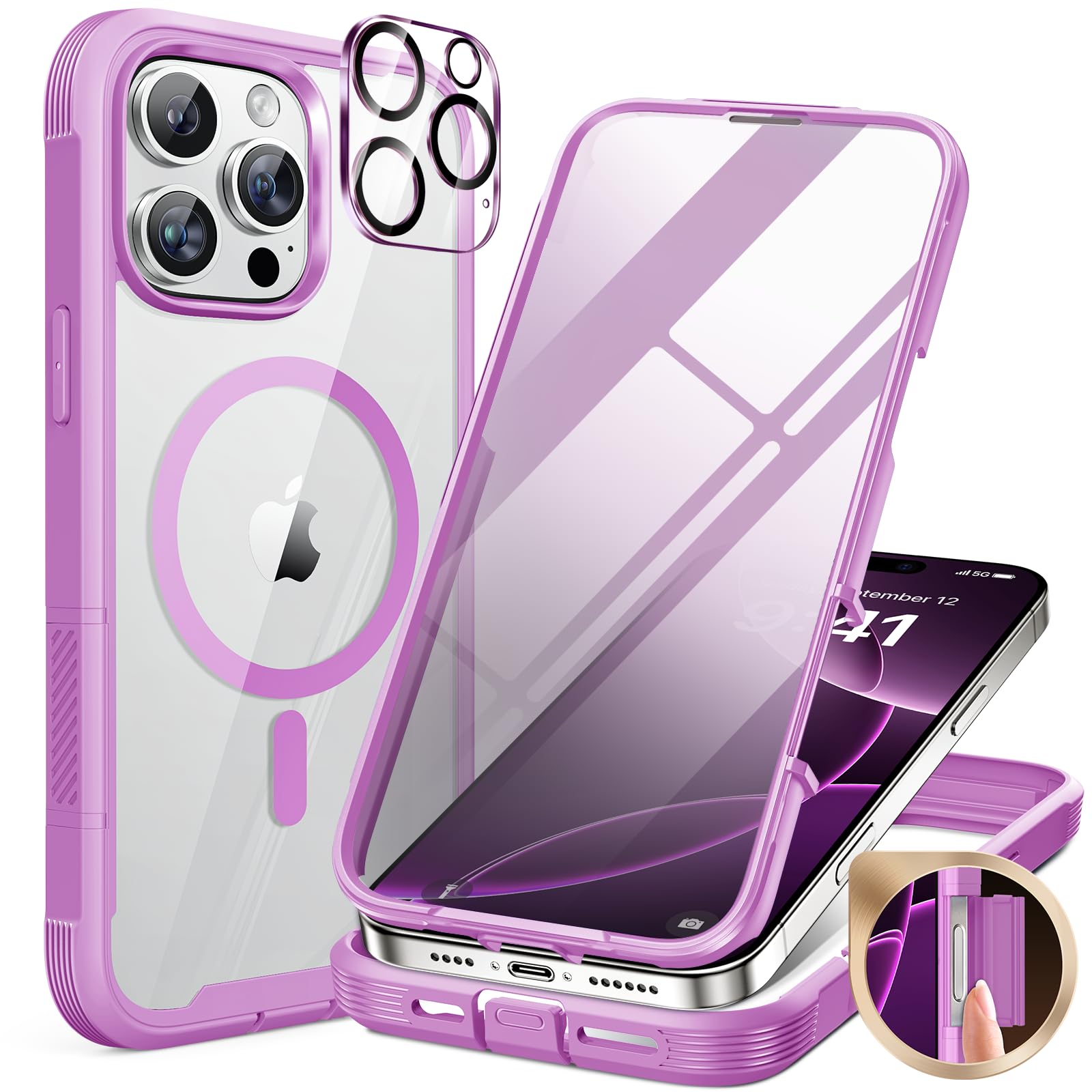 Foto 2 pulgar | Funda Miracase Para Iphone 16 Pro Max Con Protector De Pantalla - Venta Internacional.