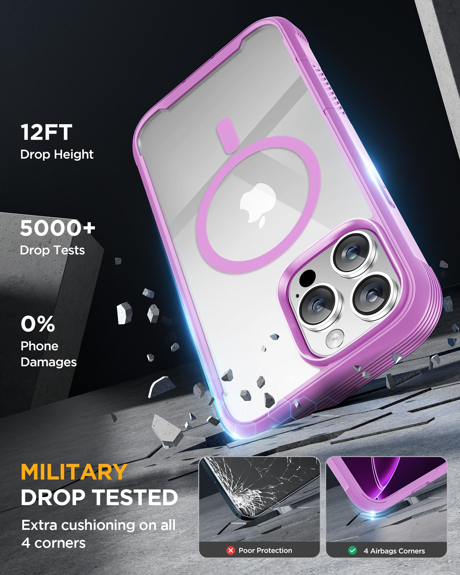 Foto 6 pulgar | Funda Miracase Para Iphone 16 Pro Max Con Protector De Pantalla - Venta Internacional.