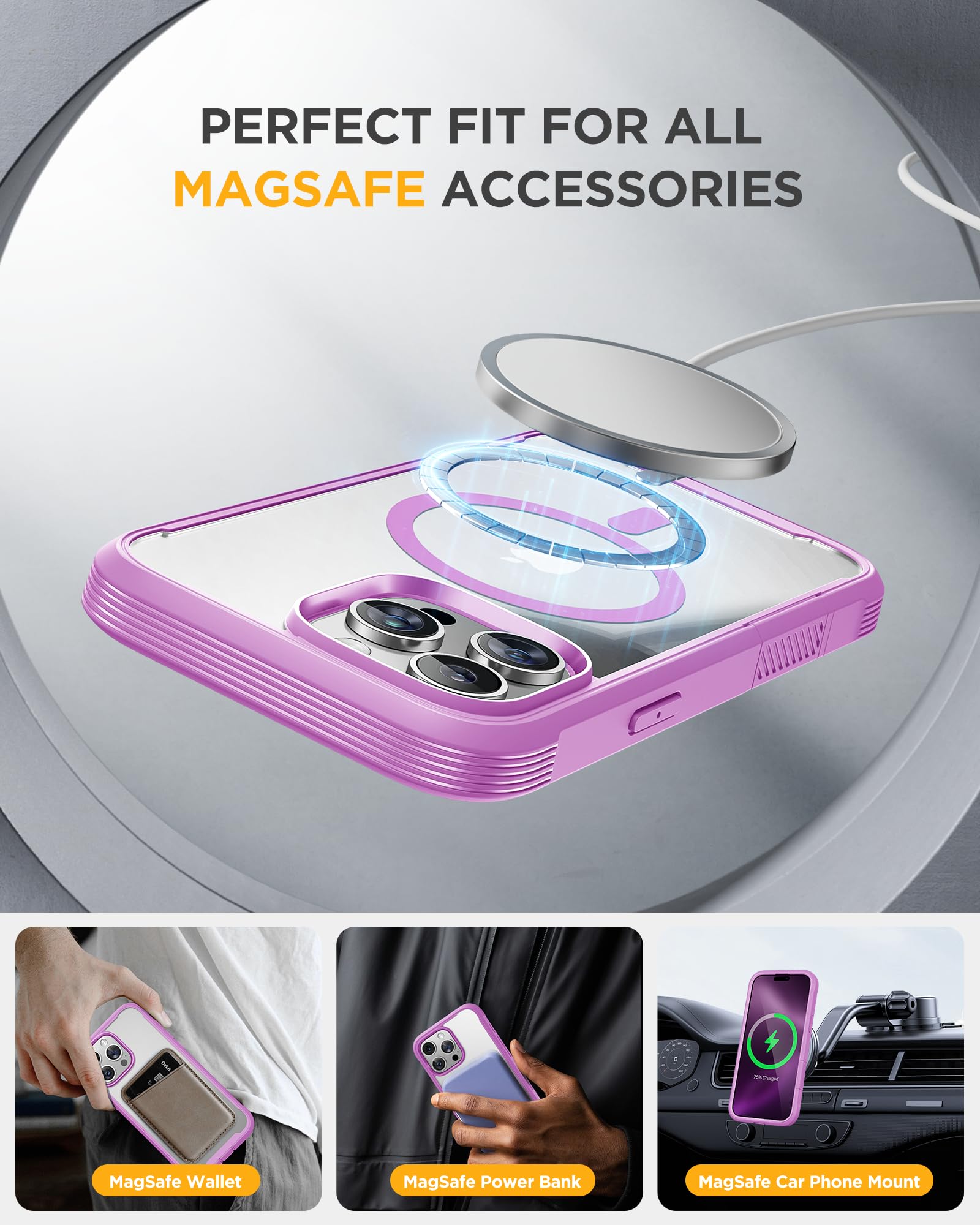Foto 7 pulgar | Funda Miracase Para Iphone 16 Pro Max Con Protector De Pantalla - Venta Internacional.