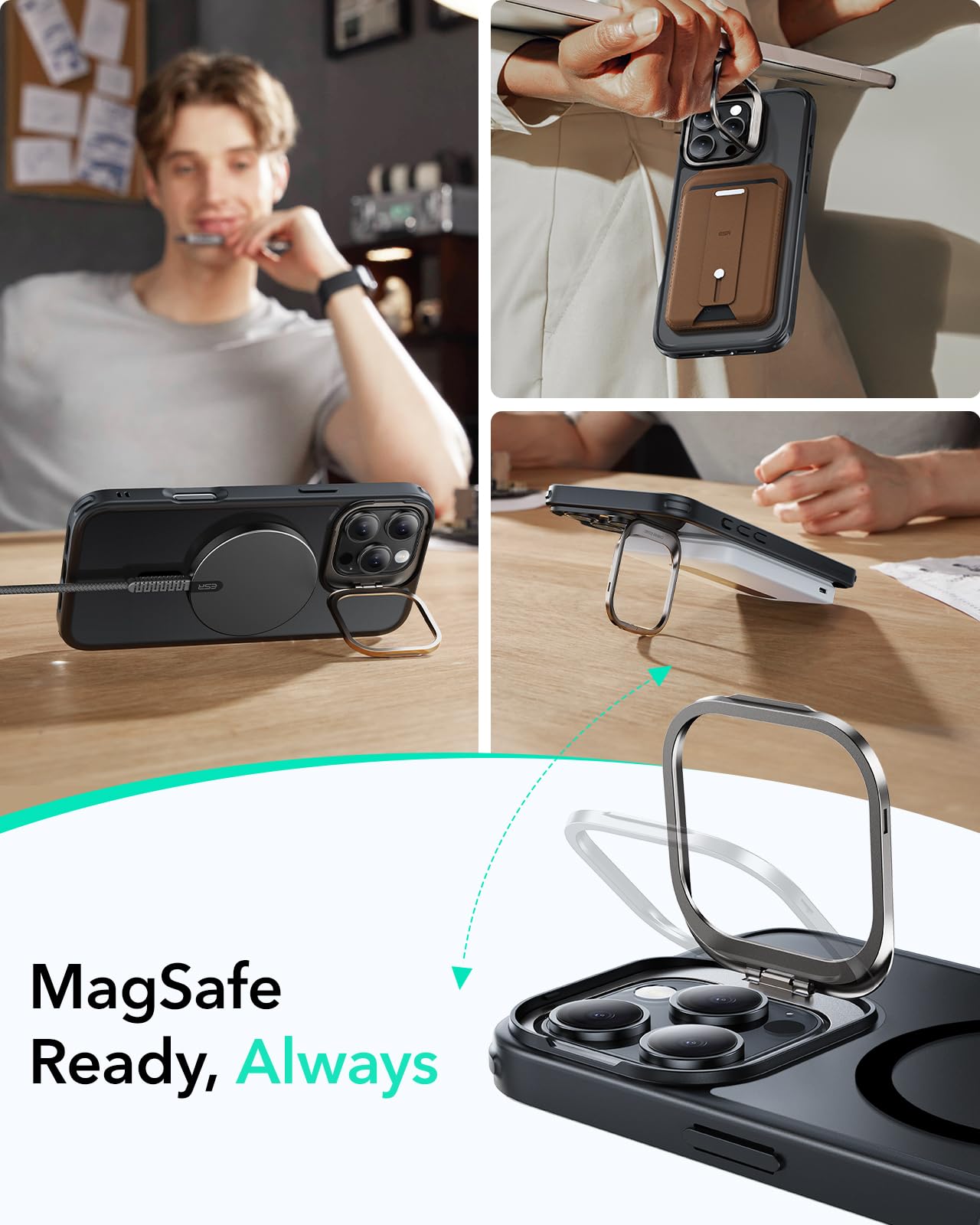 Foto 6 pulgar | Funda De Teléfono Esr Para Iphone 16 Pro Max Con Magsafe Frosted Black - Venta Internacional.