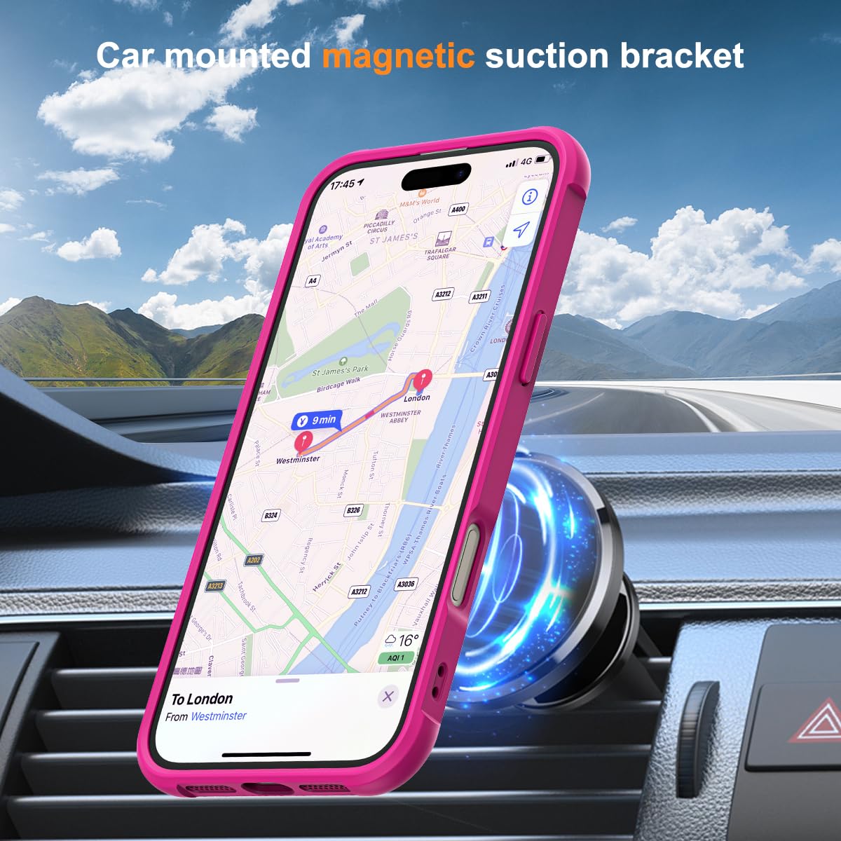 Foto 5 pulgar | Funda De Teléfono Skylmw Compatible Con Iphone 16 6.1 Con Soporte - Venta Internacional.