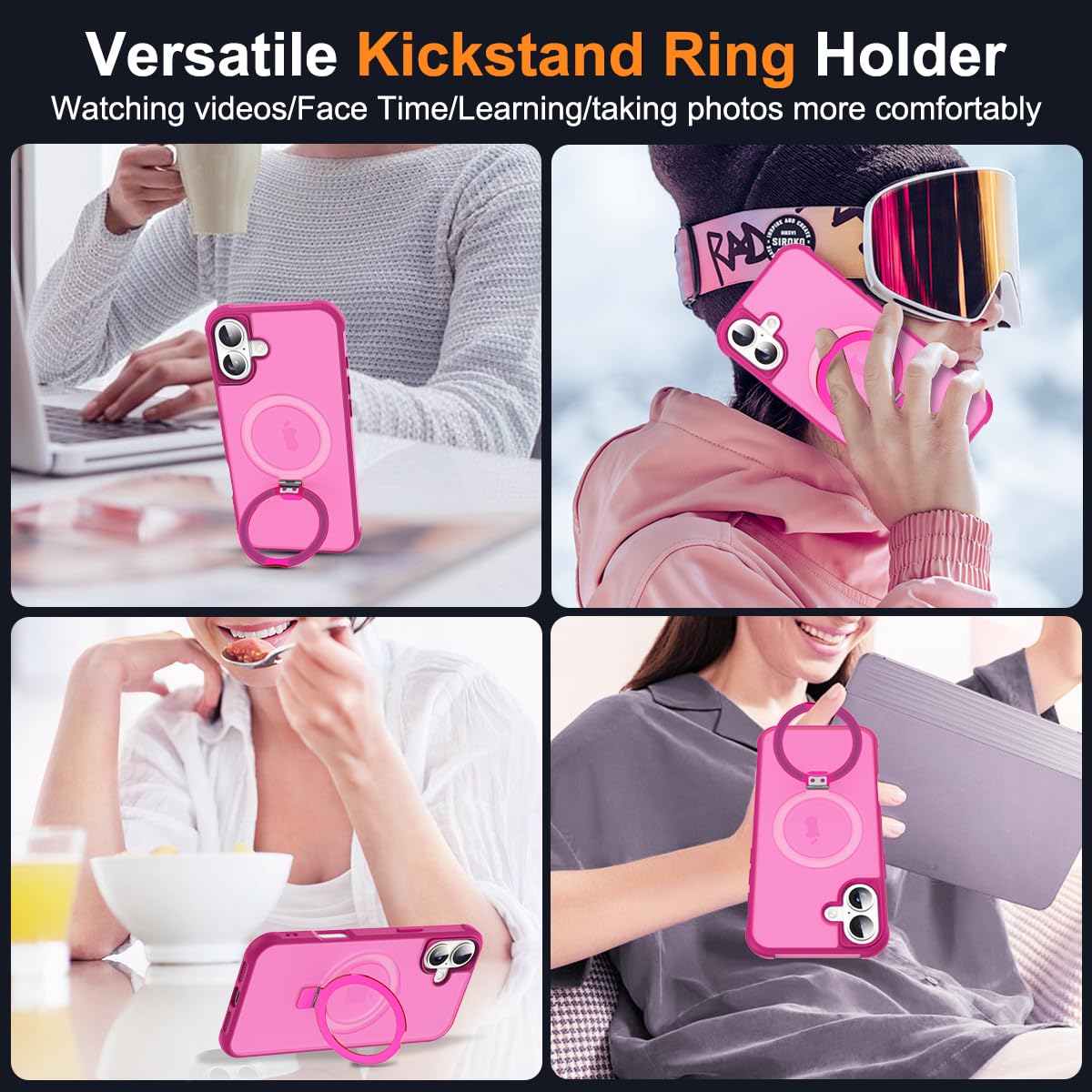 Foto 6 pulgar | Funda De Teléfono Skylmw Compatible Con Iphone 16 6.1 Con Soporte - Venta Internacional.