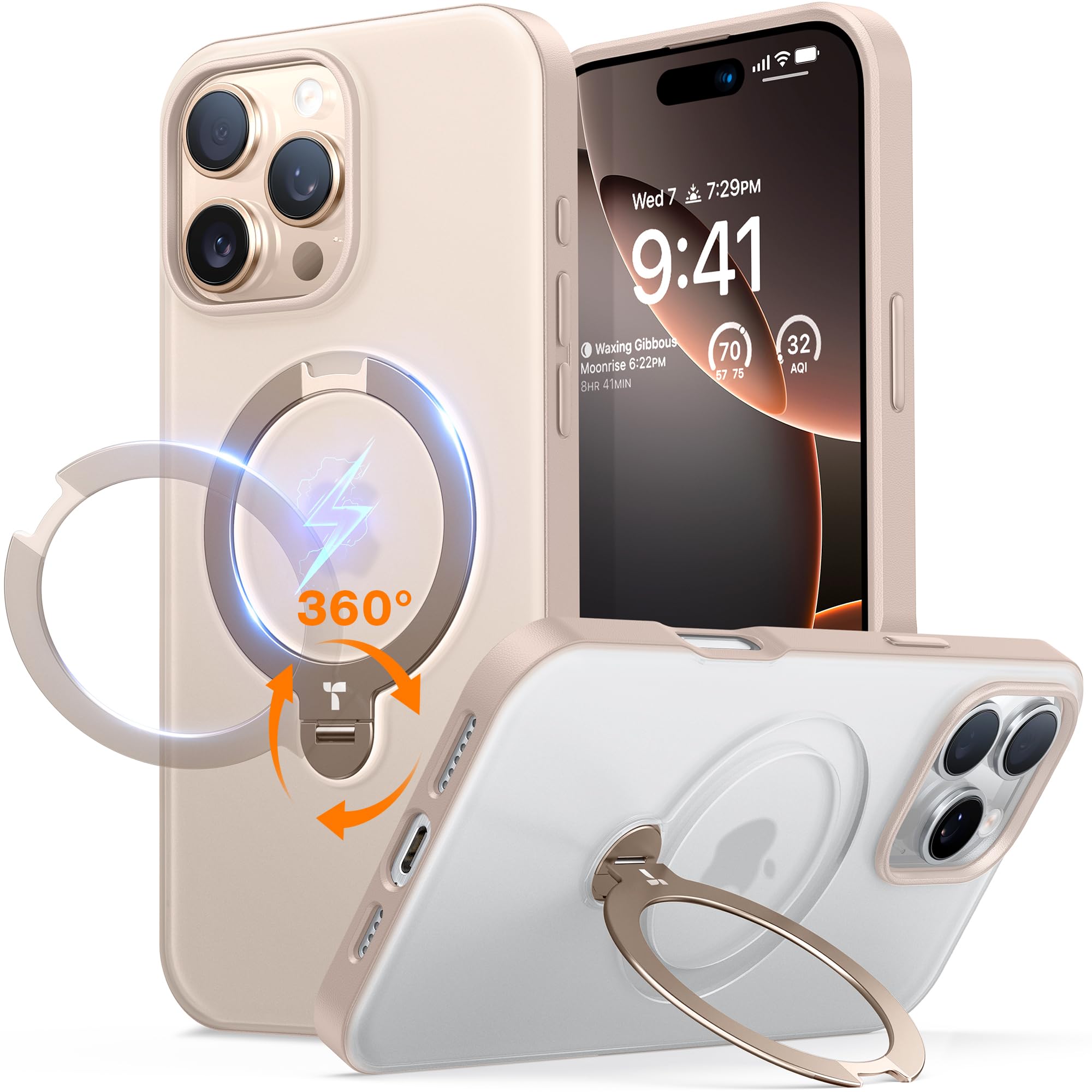 Funda Para Teléfono Torras 360° Con Soporte Magnético Para Iphone 16 Pro Max - Venta Internacional.