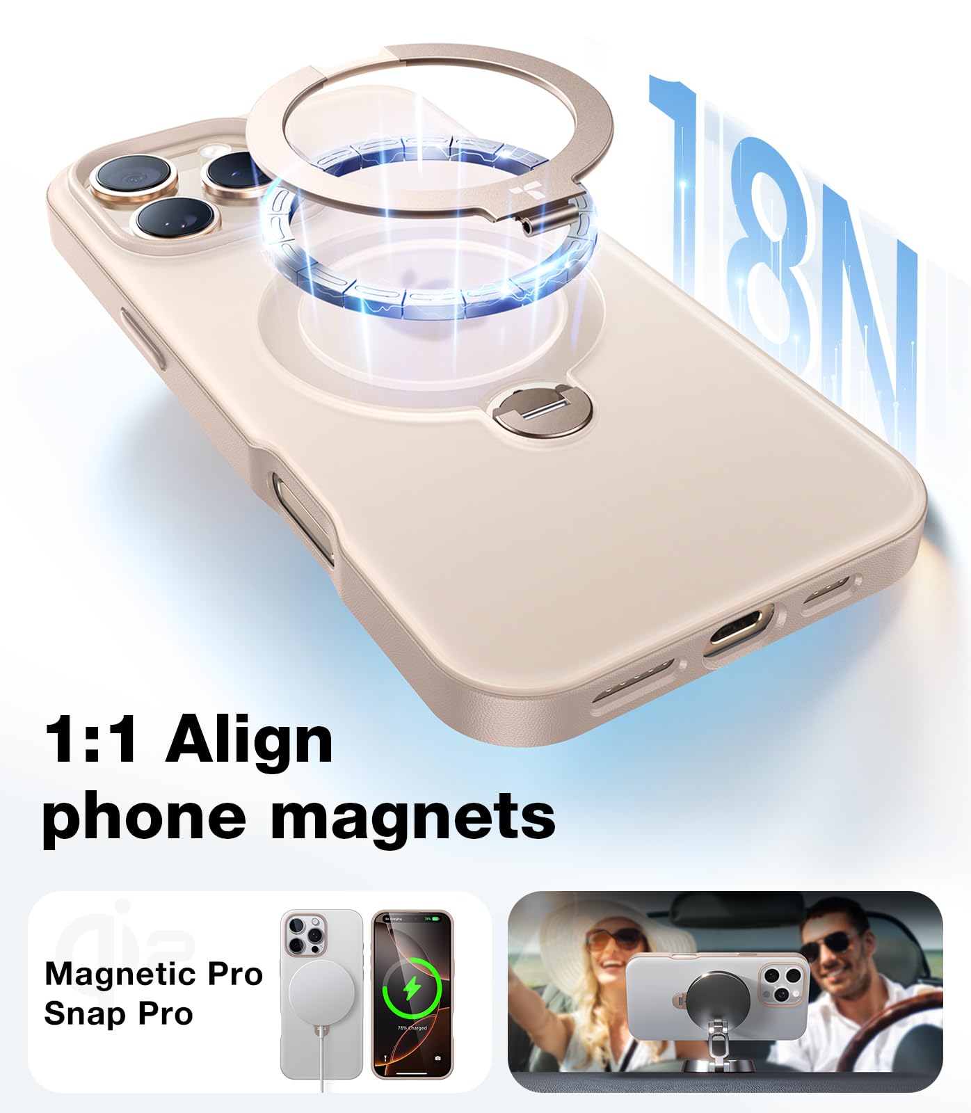 Foto 5 pulgar | Funda Para Teléfono Torras 360° Con Soporte Magnético Para Iphone 16 Pro Max - Venta Internacional.