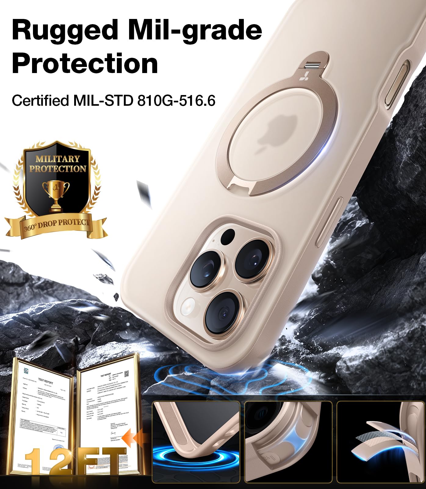 Foto 6 pulgar | Funda Para Teléfono Torras 360° Con Soporte Magnético Para Iphone 16 Pro Max - Venta Internacional.