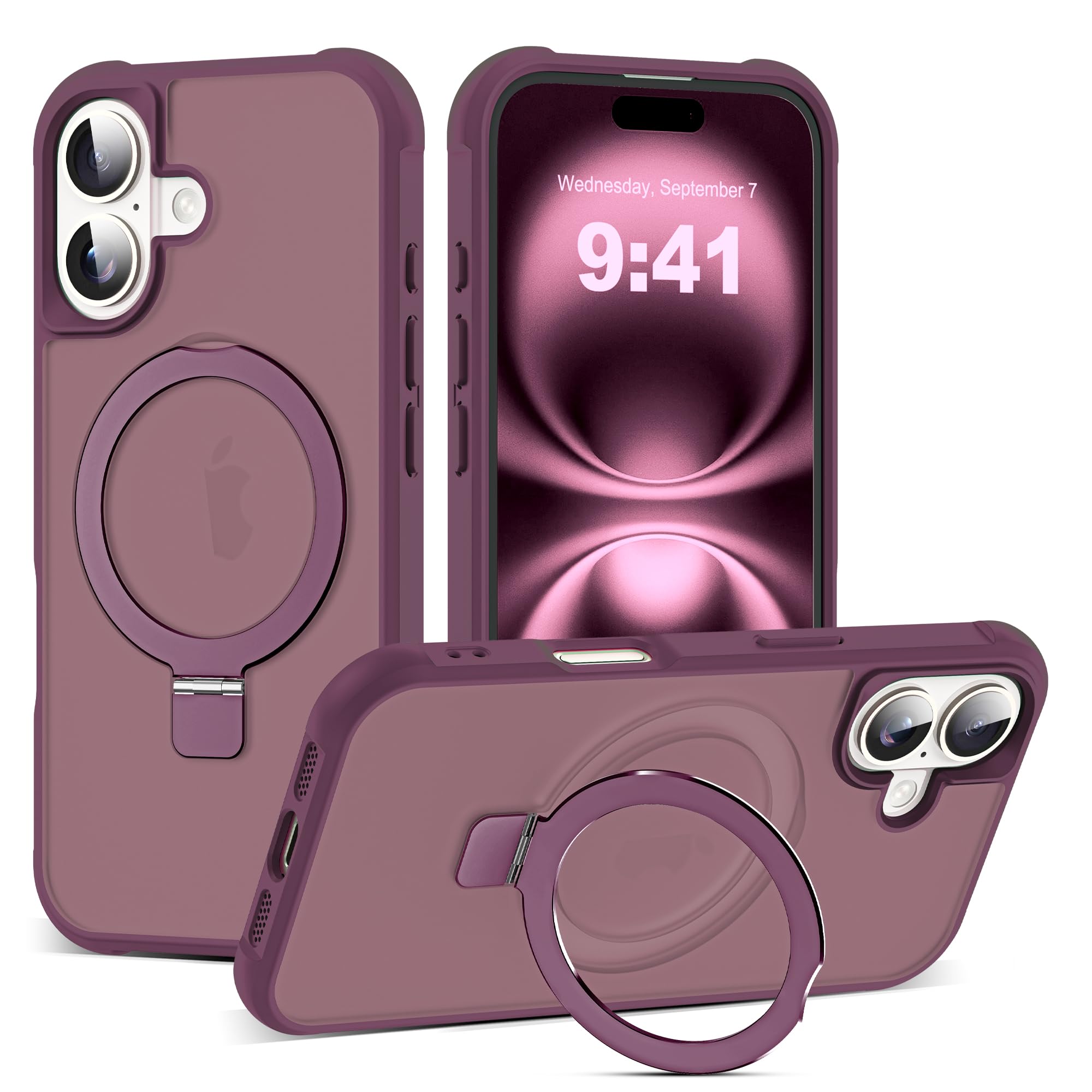 Foto 2 pulgar | Funda De Teléfono Skylmw Compatible Con Iphone 16 6.1, Color Rojo Vino - Venta Internacional.