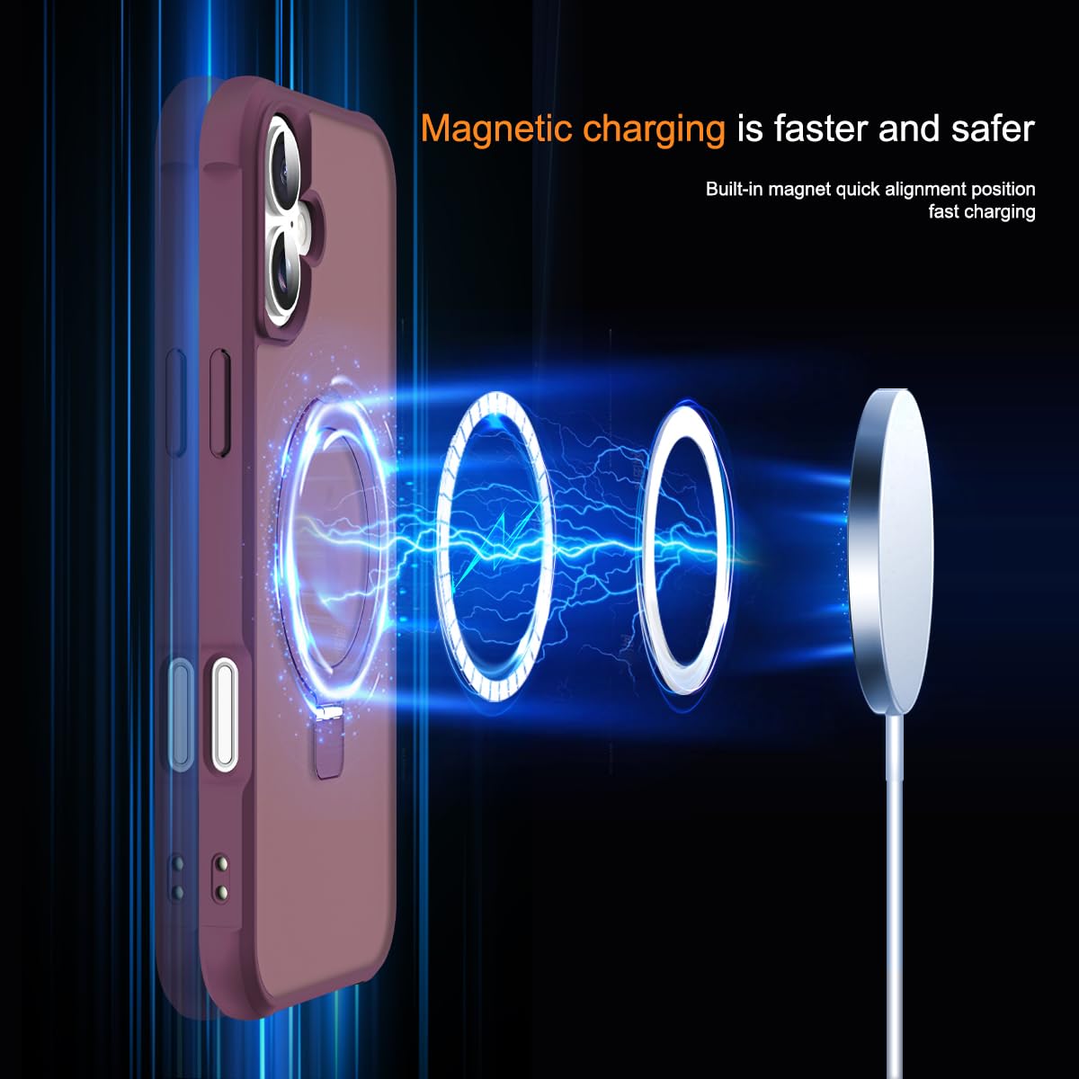 Foto 4 pulgar | Funda De Teléfono Skylmw Compatible Con Iphone 16 6.1, Color Rojo Vino - Venta Internacional.