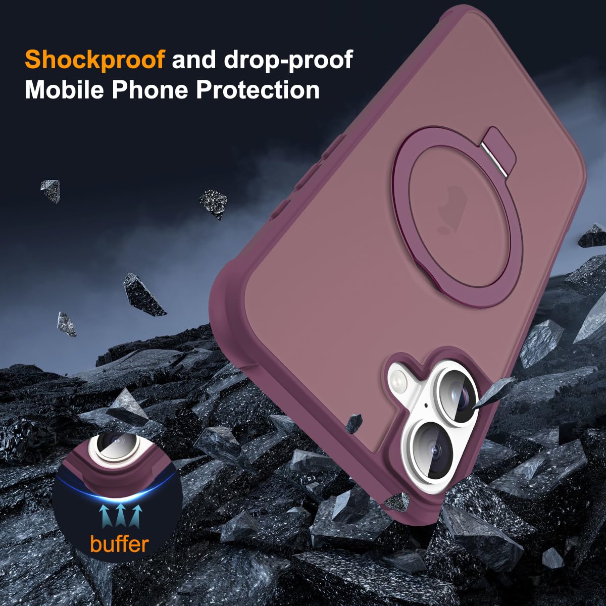 Foto 8 pulgar | Funda De Teléfono Skylmw Compatible Con Iphone 16 6.1, Color Rojo Vino - Venta Internacional.