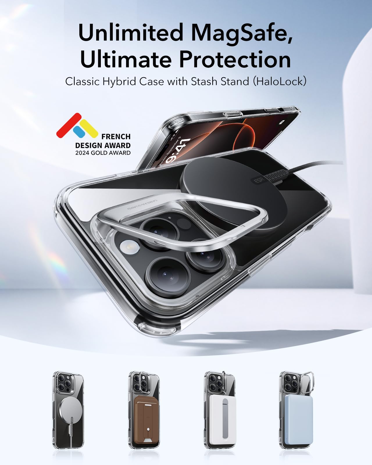 Foto 4 pulgar | Funda De Teléfono Esr Para Iphone 16 Pro Con Funda Magsafe Clear - Venta Internacional.
