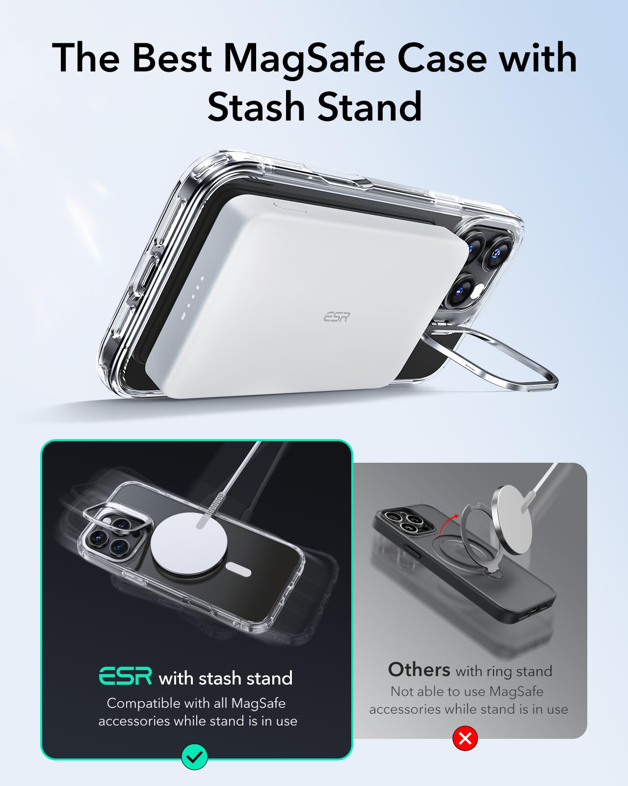 Foto 5 pulgar | Funda De Teléfono Esr Para Iphone 16 Pro Con Funda Magsafe Clear - Venta Internacional.