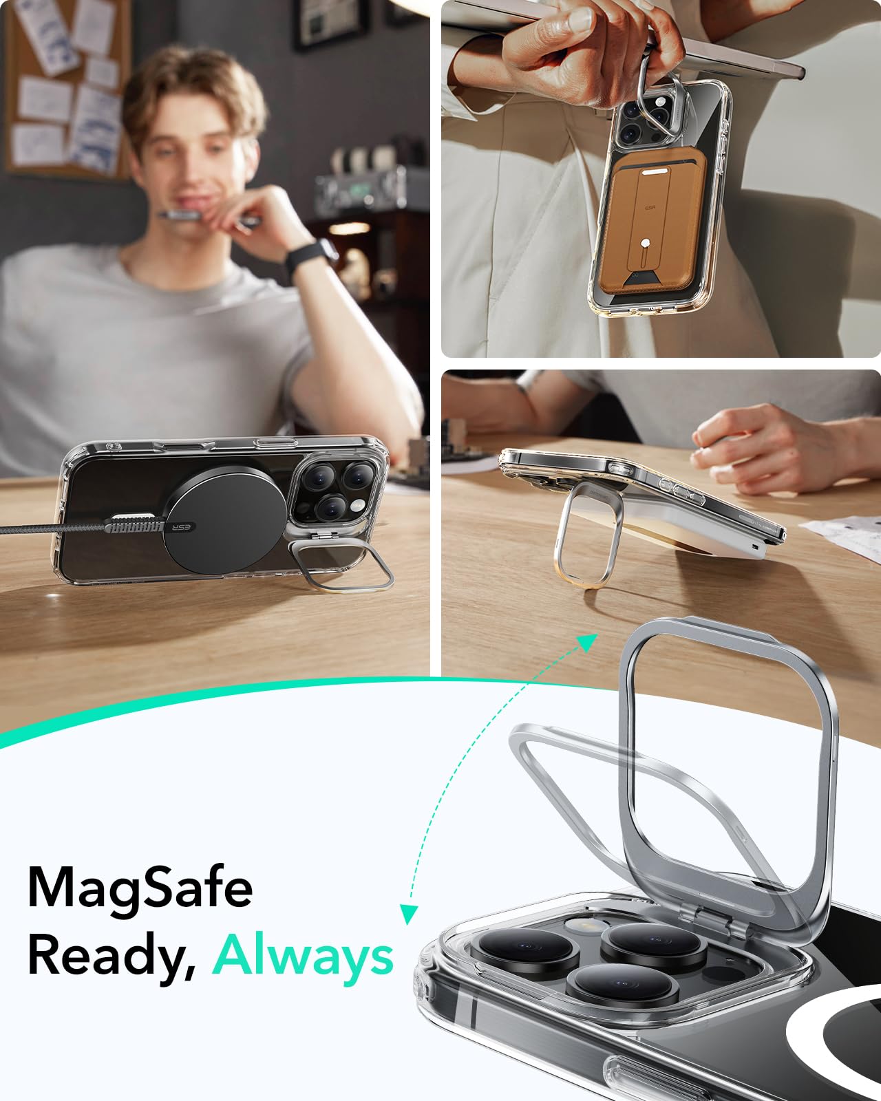 Foto 5 | Funda De Teléfono Esr Para Iphone 16 Pro Con Funda Magsafe Clear - Venta Internacional.