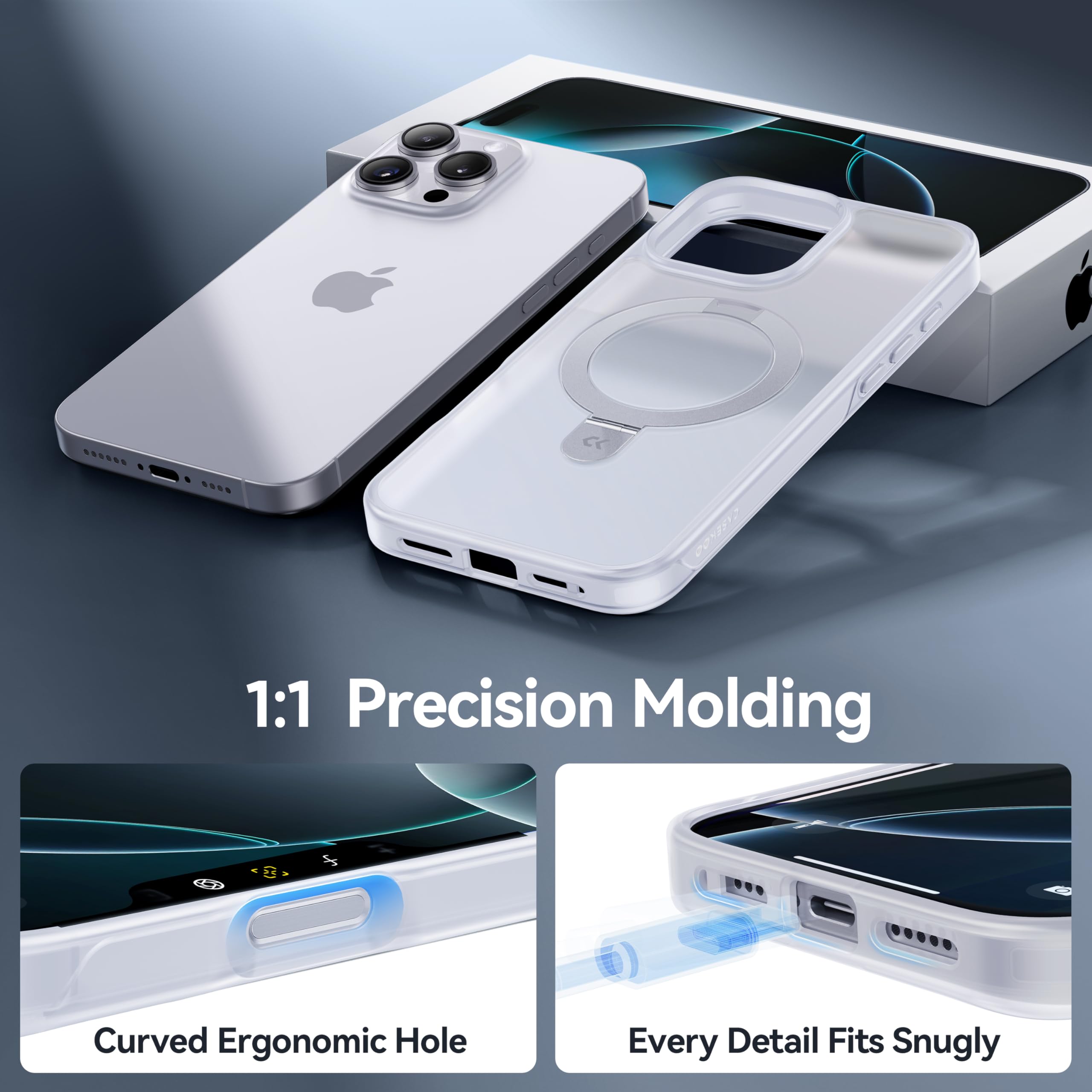Foto 8 pulgar | Funda De Teléfono Casekoo Diseñada Para Iphone 16 Pro Max, Color Blanco Translúcido - Venta Internacional.
