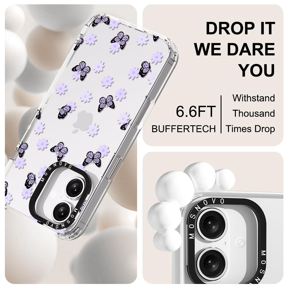 Foto 6 pulgar | Funda Para Teléfono Mosnovo Buffertech Para Iphone 16, 6.6 Pies De Caída, Color Lila - Venta Internacional.