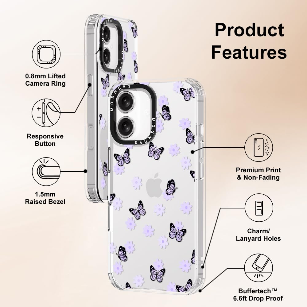 Foto 7 pulgar | Funda Para Teléfono Mosnovo Buffertech Para Iphone 16, 6.6 Pies De Caída, Color Lila - Venta Internacional.