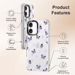 Foto 6 | Funda Para Teléfono Mosnovo Buffertech Para Iphone 16, 6.6 Pies De Caída, Color Lila - Venta Internacional.