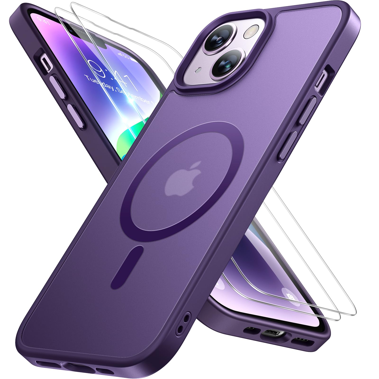 Foto 2 pulgar | Funda Para Teléfono Miracase Magnetic Series Para Iphone 14, Color Morado Oscuro - Venta Internacional.