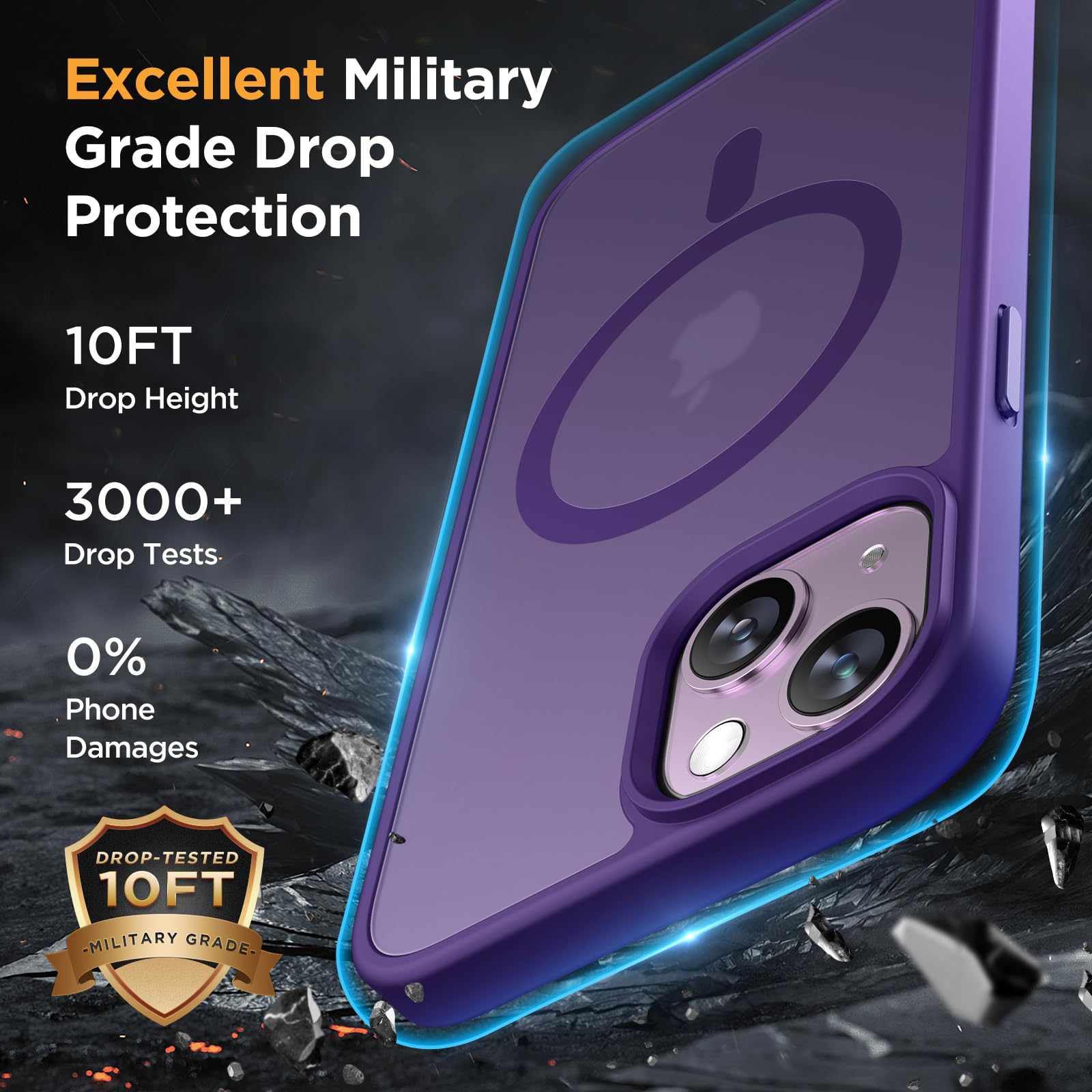 Foto 7 pulgar | Funda Para Teléfono Miracase Magnetic Series Para Iphone 14, Color Morado Oscuro - Venta Internacional.
