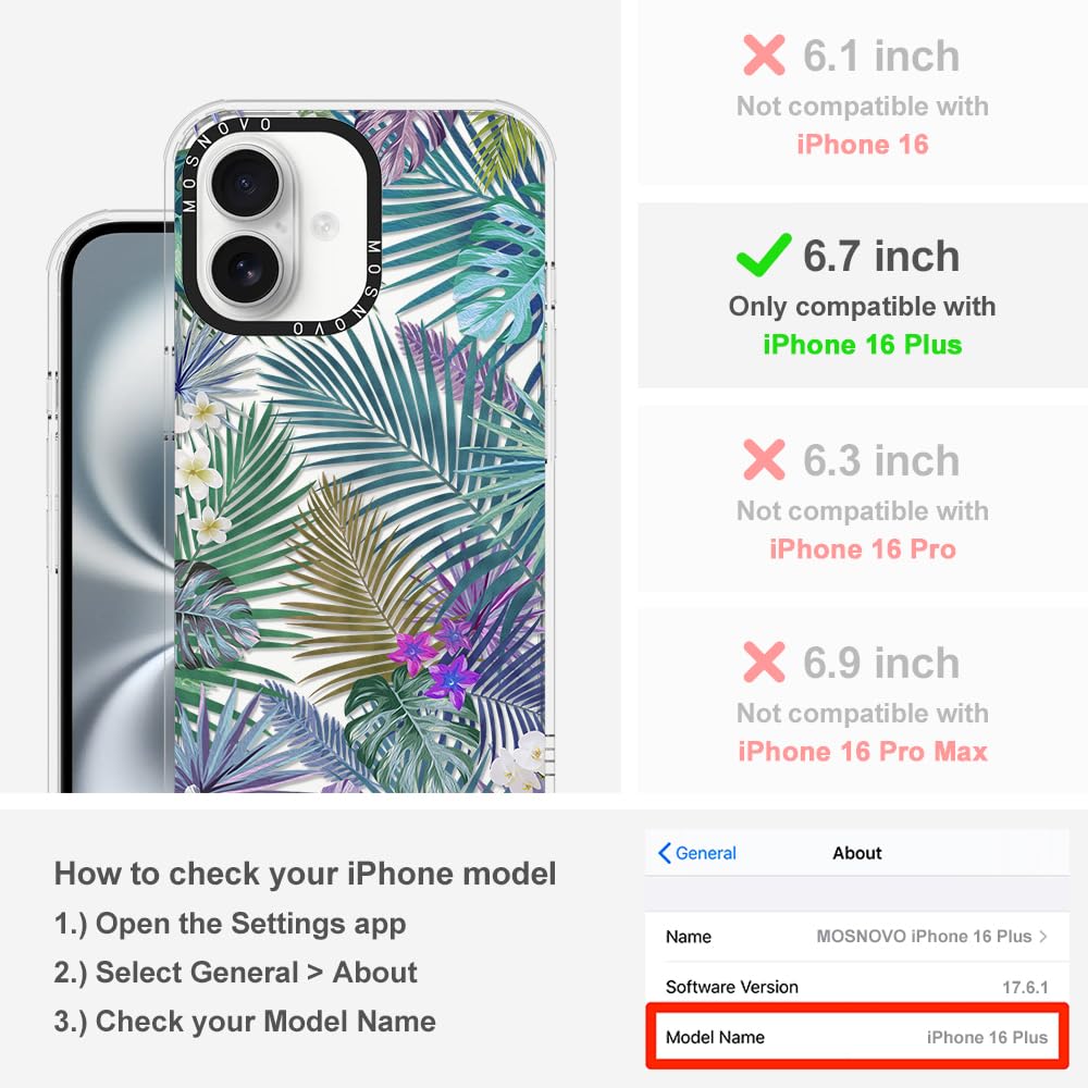 Foto 3 pulgar | Funda De Teléfono Mosnovo Para Iphone 16 Plus Tropical Rainforest - Venta Internacional.