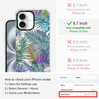 Foto 2 | Funda De Teléfono Mosnovo Para Iphone 16 Plus Tropical Rainforest - Venta Internacional.