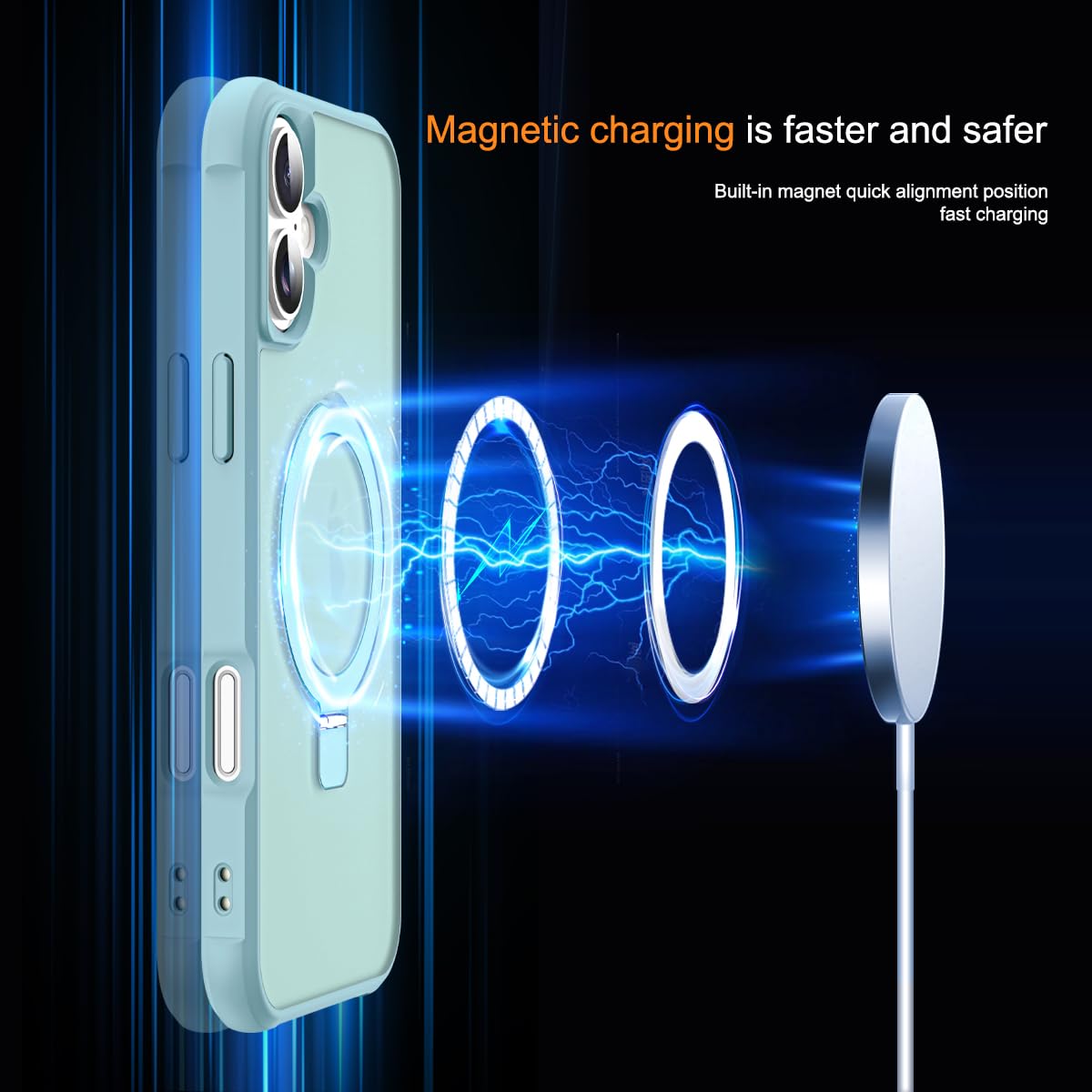 Foto 4 pulgar | Funda De Teléfono Sky-lmw Compatible Con Iphone 16 Plus, Color Azul - Venta Internacional.