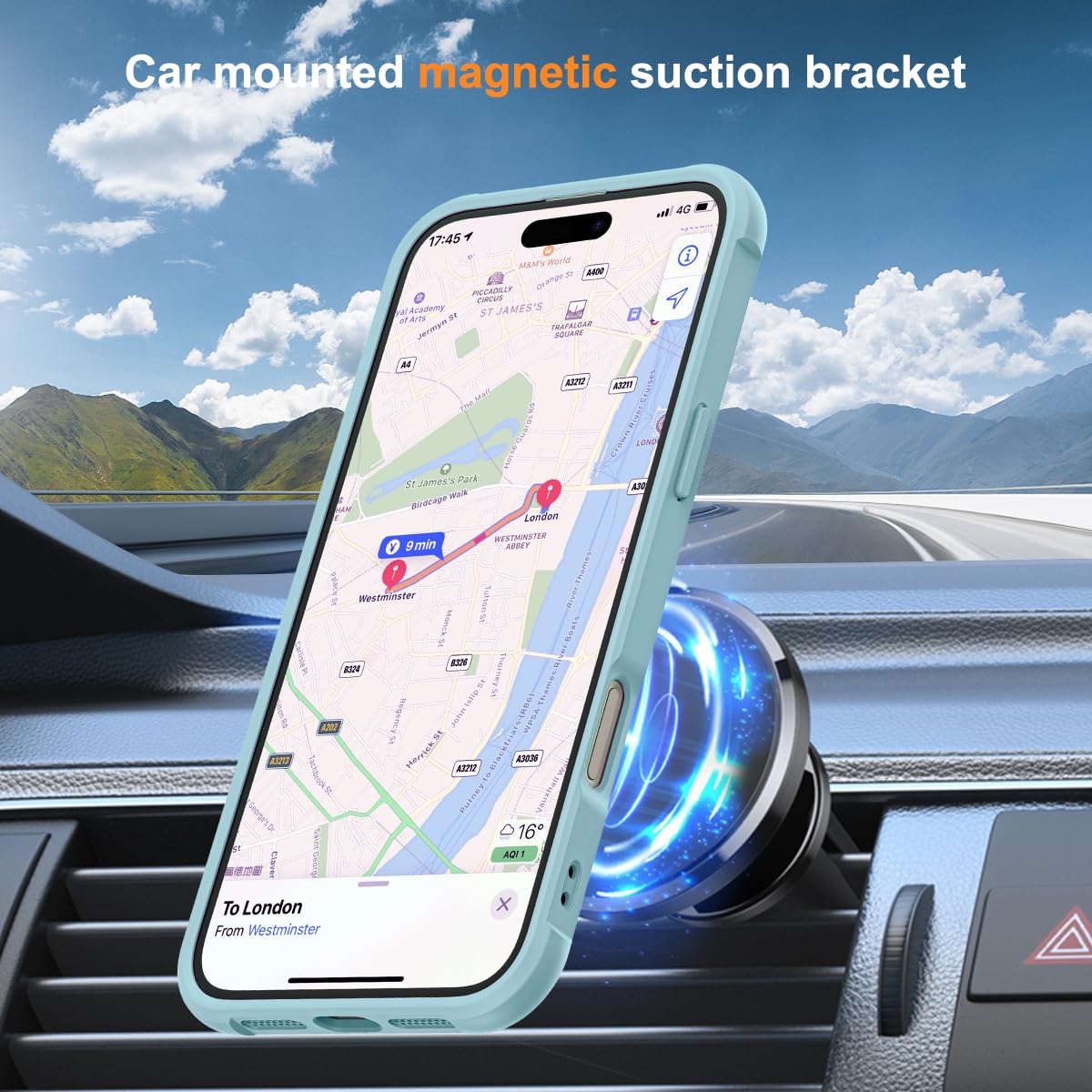 Foto 5 pulgar | Funda De Teléfono Sky-lmw Compatible Con Iphone 16 Plus, Color Azul - Venta Internacional.