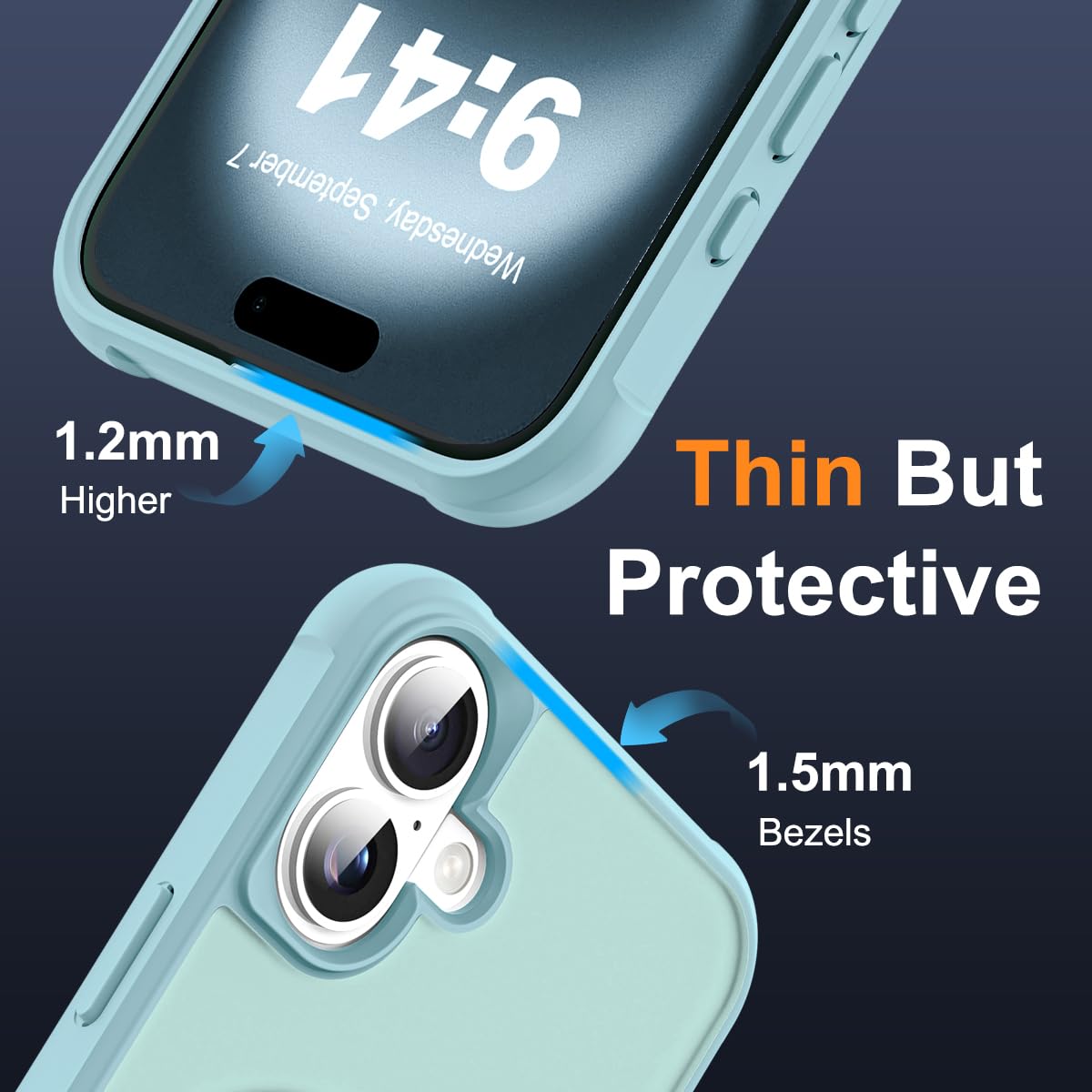 Foto 7 pulgar | Funda De Teléfono Sky-lmw Compatible Con Iphone 16 Plus, Color Azul - Venta Internacional.