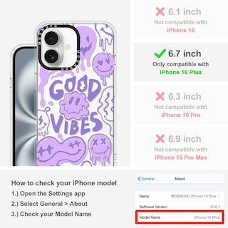 Foto 2 | Funda De Teléfono Mosnovo Para Iphone 16 Plus Good Vibes - Venta Internacional.