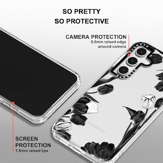 Foto 4 | Funda De Teléfono Mosnovo Para Samsung Galaxy S24 Fe Black White Tulipanes - Venta Internacional.