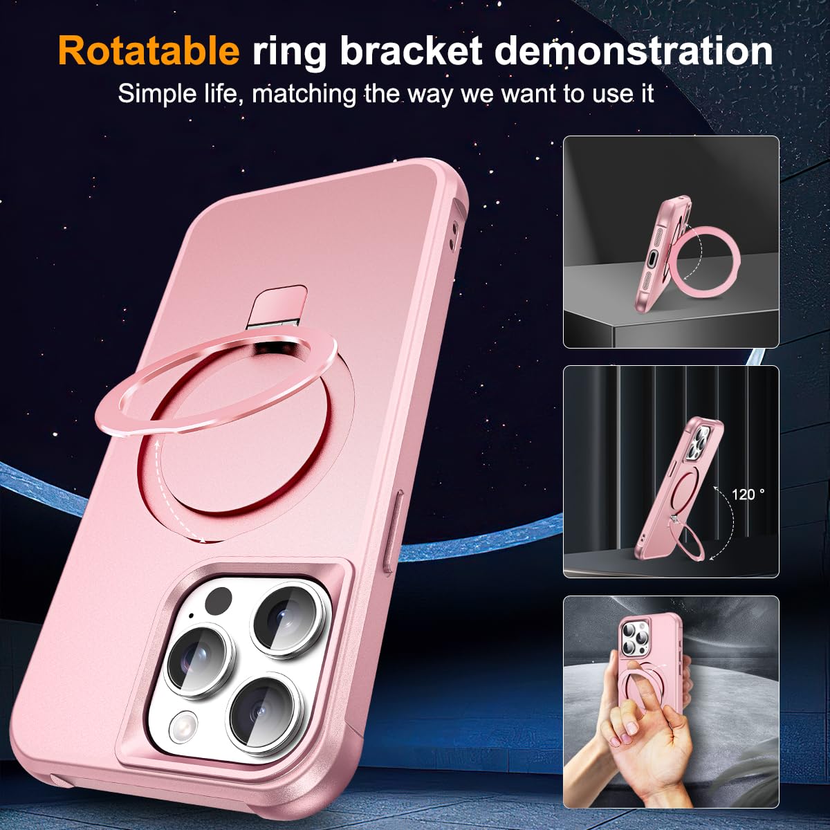 Foto 2 | Funda De Teléfono Skylmw Compatible Con Iphone 13 Pro 6.1 Rose Gold - Venta Internacional.