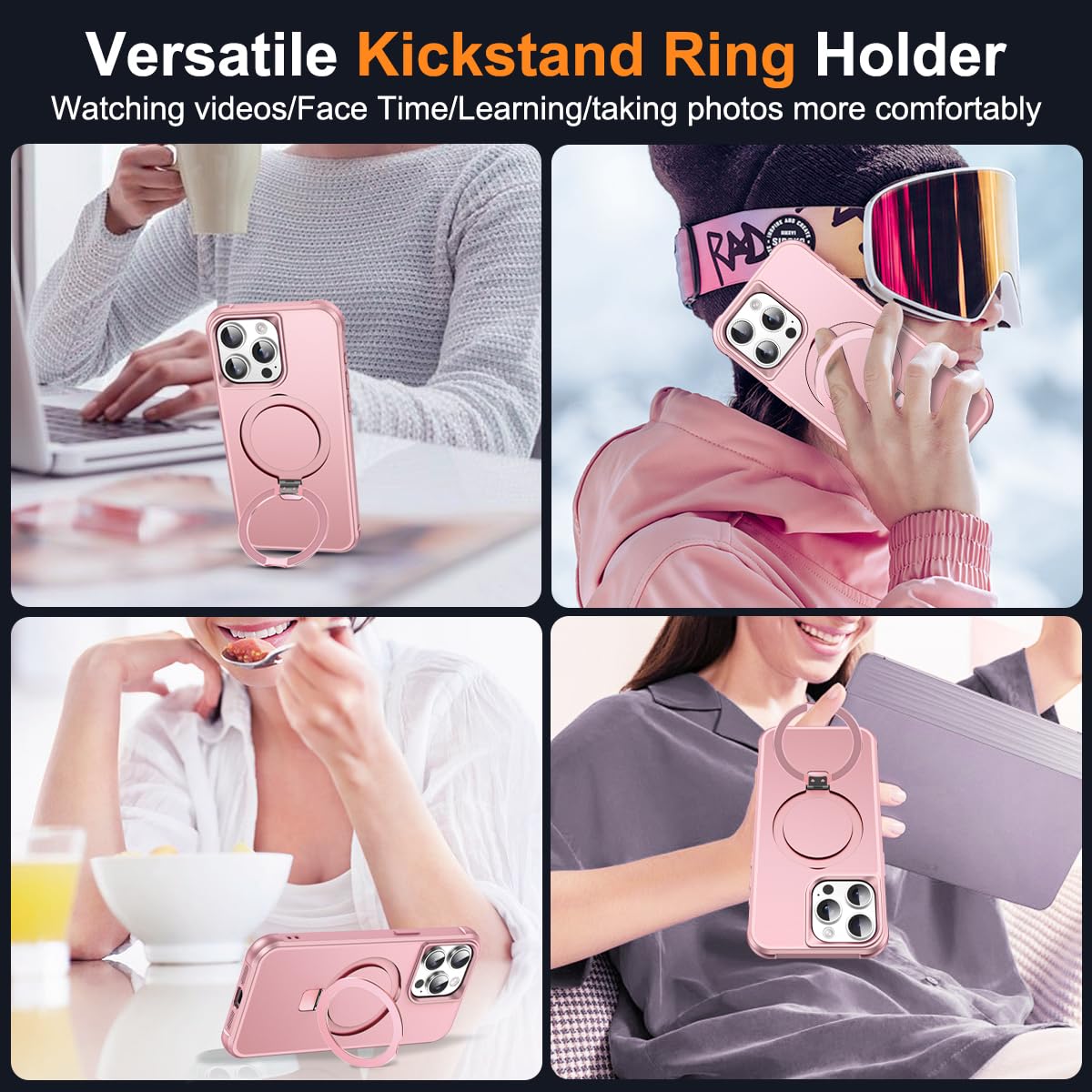 Foto 6 pulgar | Funda De Teléfono Skylmw Compatible Con Iphone 13 Pro 6.1 Rose Gold - Venta Internacional.
