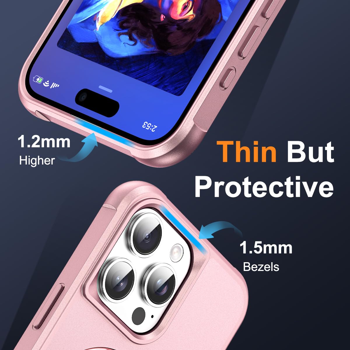 Foto 7 pulgar | Funda De Teléfono Skylmw Compatible Con Iphone 13 Pro 6.1 Rose Gold - Venta Internacional.