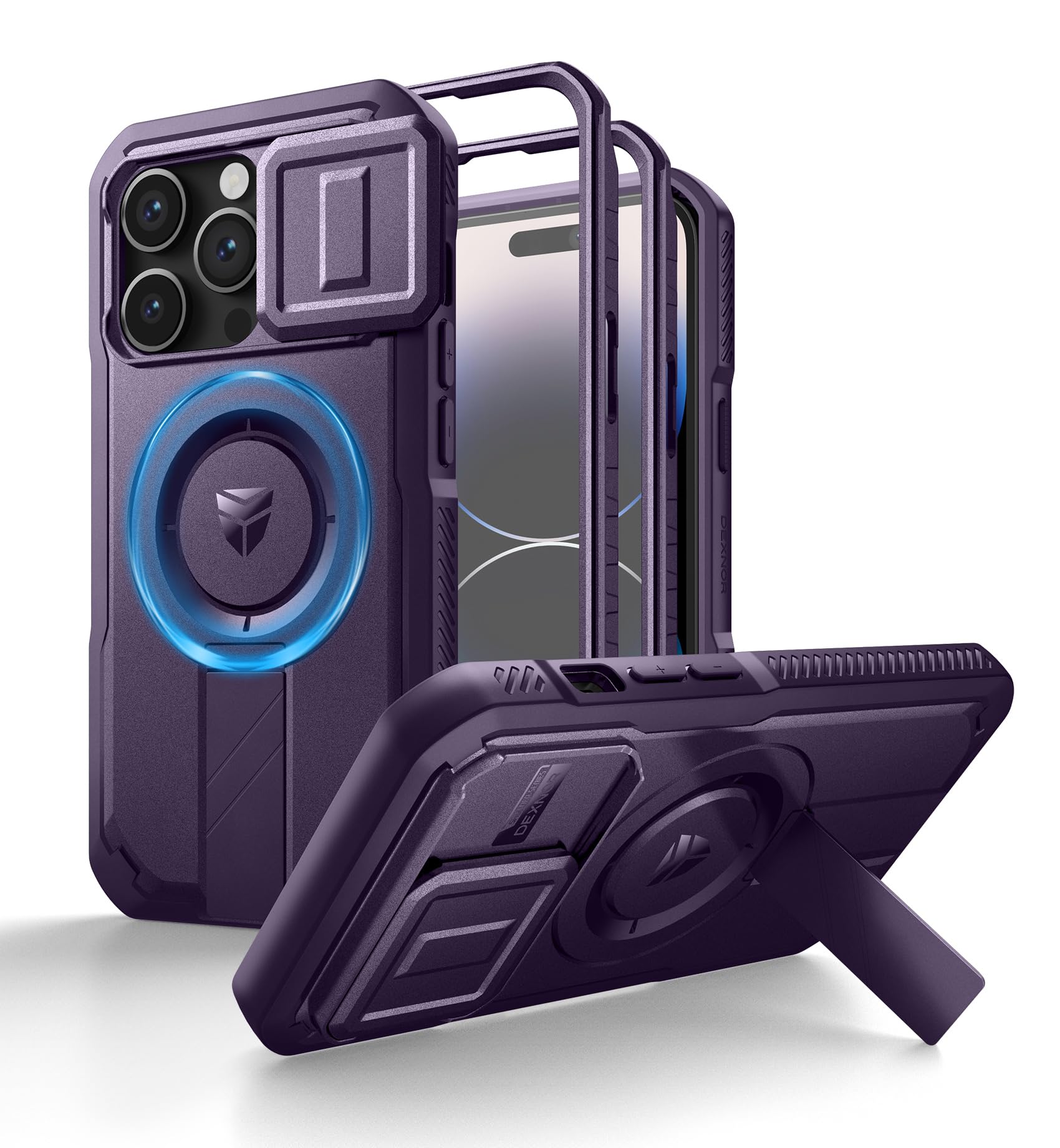 Foto 2 pulgar | Funda Dexnor Para Iphone 14 Pro Con Cámara Deslizante, Color Morado - Venta Internacional.