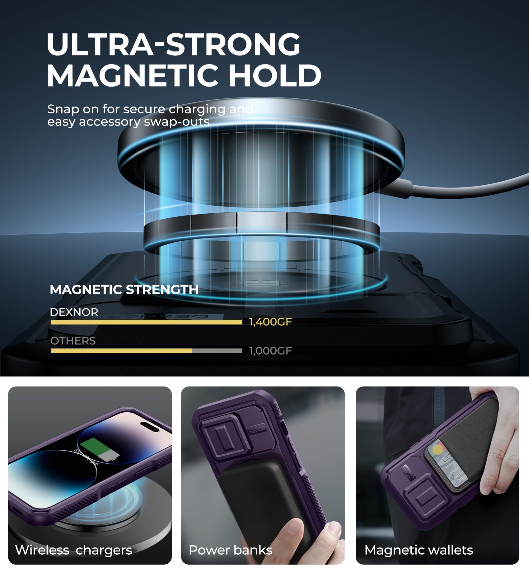 Foto 4 pulgar | Funda Dexnor Para Iphone 14 Pro Con Cámara Deslizante, Color Morado - Venta Internacional.